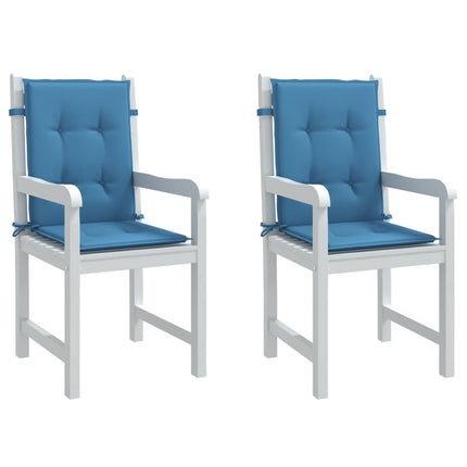 Cuscini Sedia Schiena Bassa 2 pz Blu MÃƒÂ©lange 100x50x4 Tessuto