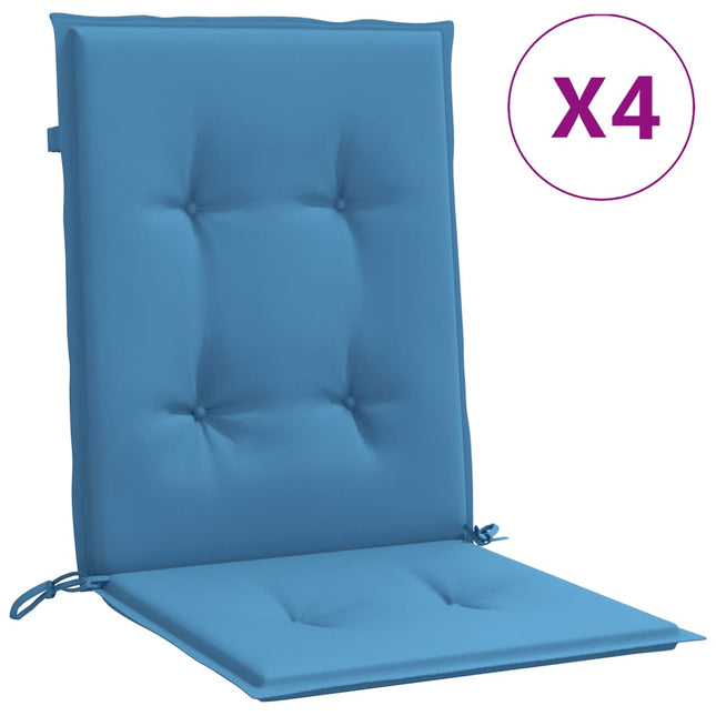 Cuscini Sedia Schiena Bassa 4 pz Blu MÃ©lange 100x50x4 Tessuto