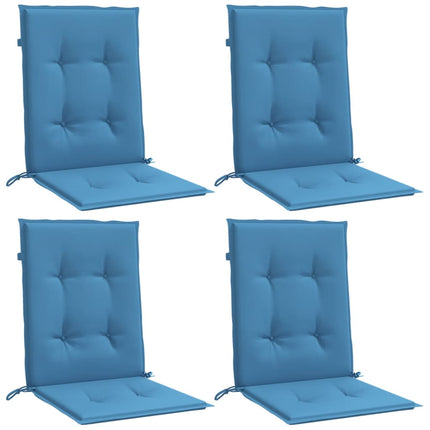 Cuscini Sedia Schiena Bassa 4 pz Blu MÃ©lange 100x50x4 Tessuto