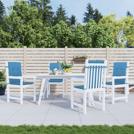 Cuscini Sedia Schiena Bassa 4 pz Blu MÃ©lange 100x50x4 Tessuto