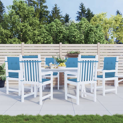 Cuscini Sedia Schiena Bassa 6 pz Blu MÃ©lange 100x50x4 Tessuto