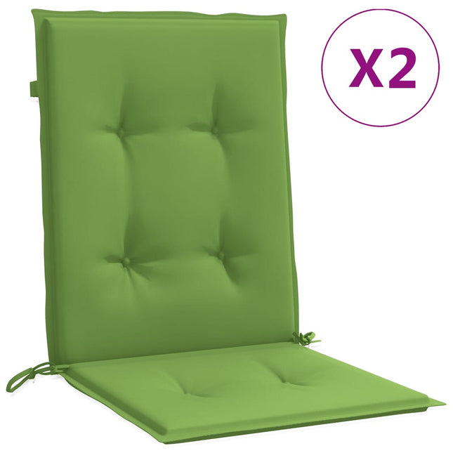 Cuscini Sedia Schiena Bassa 2 pz Verde MÃ©lange 100x50x4 Tessuto