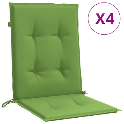 Cuscini Sedia Schiena Bassa 4 pz Verde MÃ©lange 100x50x4 Tessuto