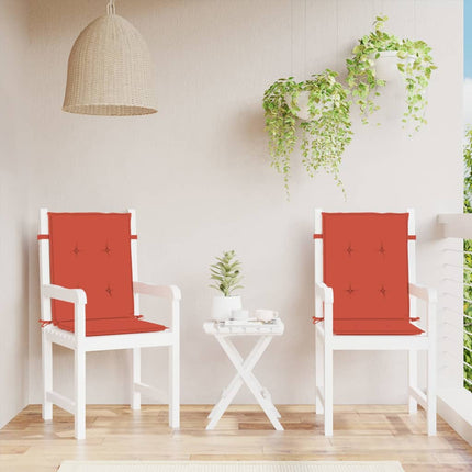 Cuscini Sedia Schiena Bassa 2 pz Rosso Mélange 100x50x4 Tessuto