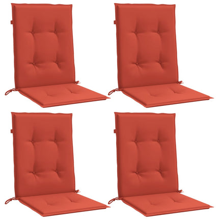 Cuscini Sedia Schiena Bassa 4 pz Rosso MÃƒÂ©lange 100x50x4 Tessuto