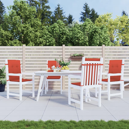 Cuscini Sedia Schiena Bassa 4 pz Rosso MÃƒÂ©lange 100x50x4 Tessuto