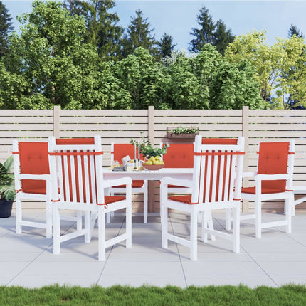 Cuscini Sedia Schiena Bassa 6 pz Rosso MÃ©lange 100x50x4 Tessuto