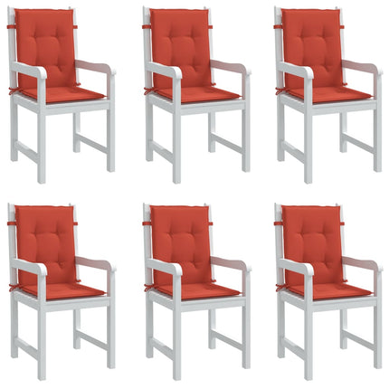Cuscini Sedia Schiena Bassa 6 pz Rosso MÃ©lange 100x50x4 Tessuto