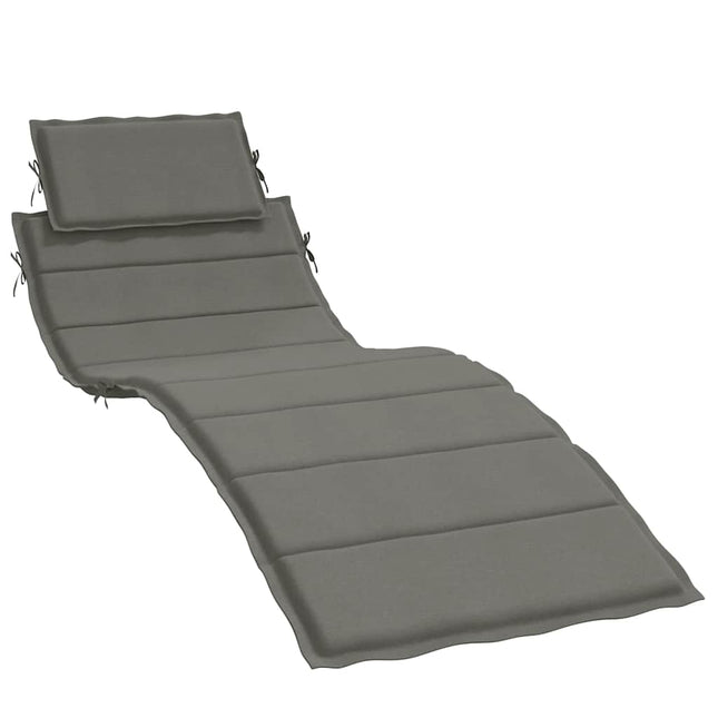 Cuscino per Lettino Prendisole Grigio Scuro MÃƒÂ©lange 186x58x3cm