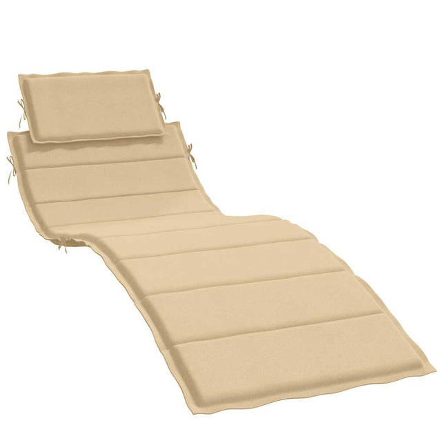 Cuscino per Lettino Prendisole Beige MÃ©lange 186x58x3cm Tessuto