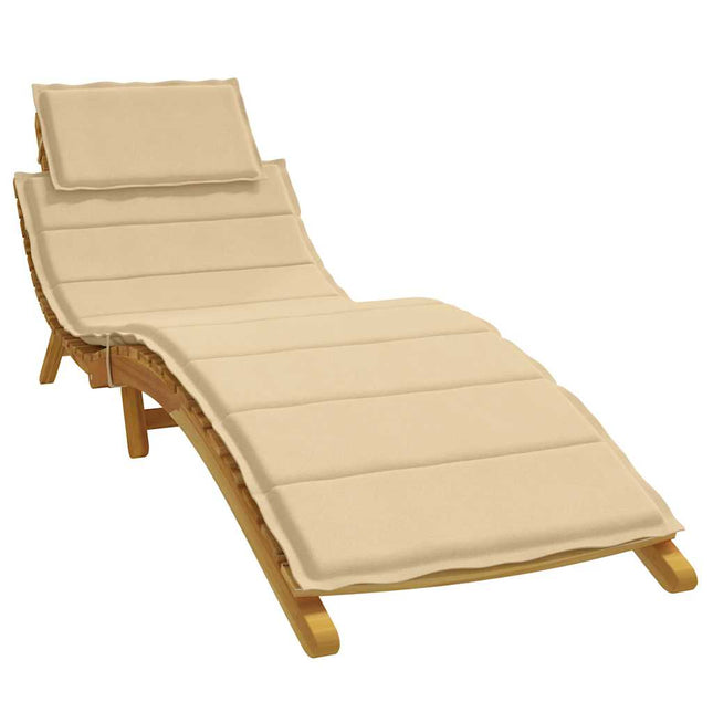 Cuscino per Lettino Prendisole Beige MÃ©lange 186x58x3cm Tessuto