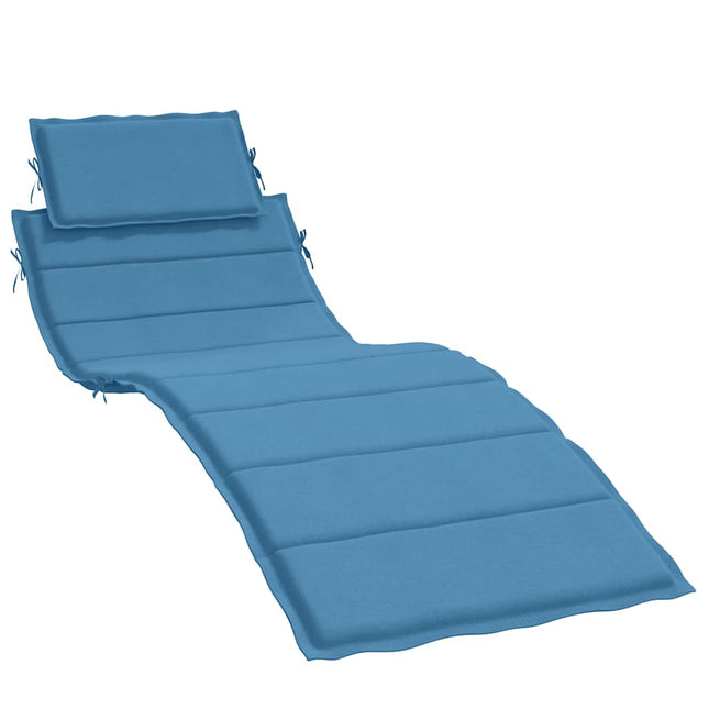 Cuscino per Lettino Prendisole Blu MÃƒÂ©lange 186x58x3cm Tessuto