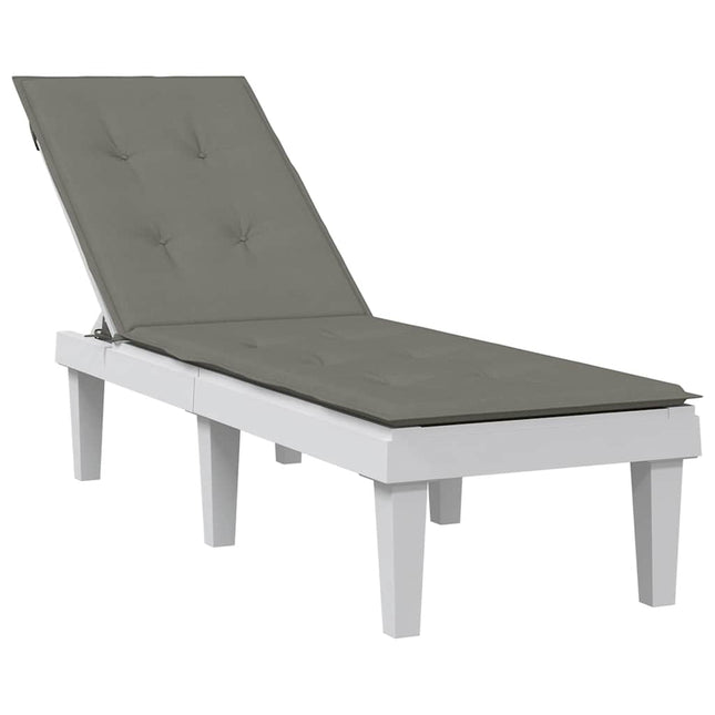 Cuscino per Sdraio Grigio Scuro MÃƒÂ©lange (75+105)x50x3 Tessuto