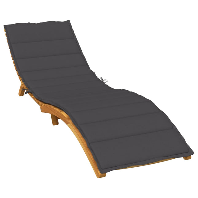 Cuscino per Lettino Antracite MÃ©lange 200x50x4 cm in Tessuto