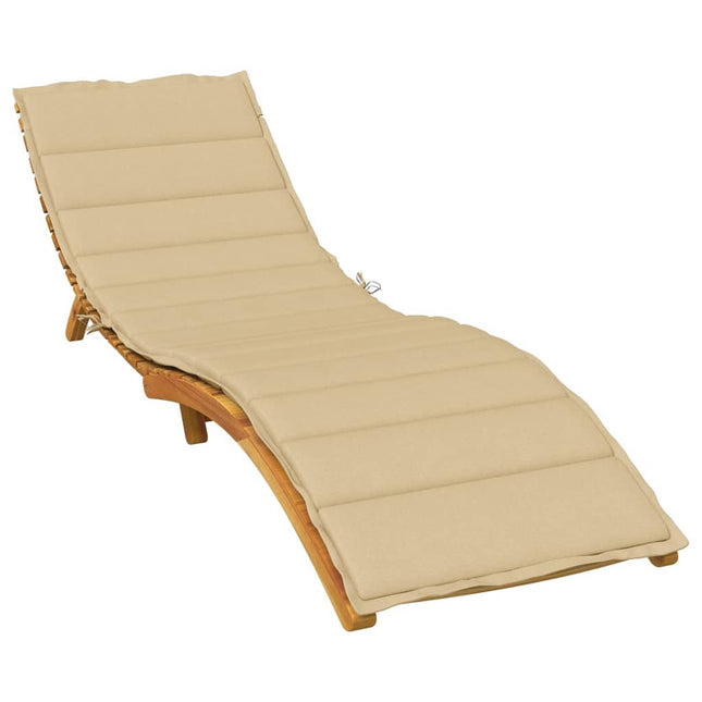 Cuscino per Lettino Prendisole Beige MÃ©lange 200x50x4cm Tessuto