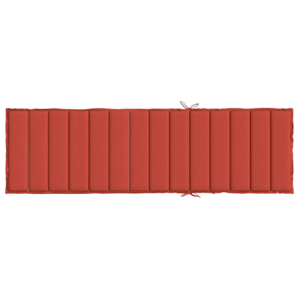 Cuscino per Lettino Prendisole Rosso Mélange 200x60x4cm Tessuto