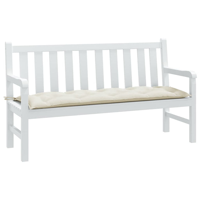 Cuscino per Panca da Giardino Crema MÃ©lange 150x50x7 cm Tessuto