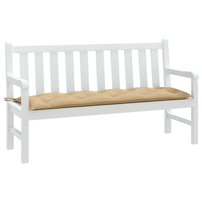 Cuscino Panca da Giardino Beige MÃ©lange 150x50x7 cm in Tessuto
