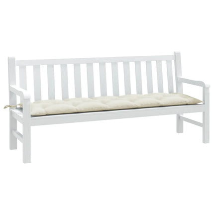 Cuscino Panca da Giardino Crema MÃ©lange 180x50x7 cm in Tessuto