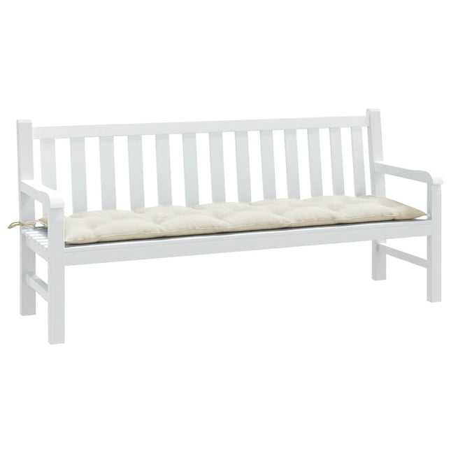 Cuscino Panca da Giardino Crema MÃ©lange 180x50x7 cm in Tessuto