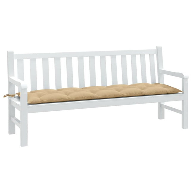 Cuscino Panca da Giardino Beige MÃƒÂ©lange 180x50x7 cm in Tessuto