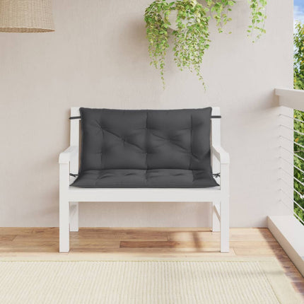 Cuscini Panca Giardino 2pz Antracite MÃ©lange 100x50x7cm Tessuto
