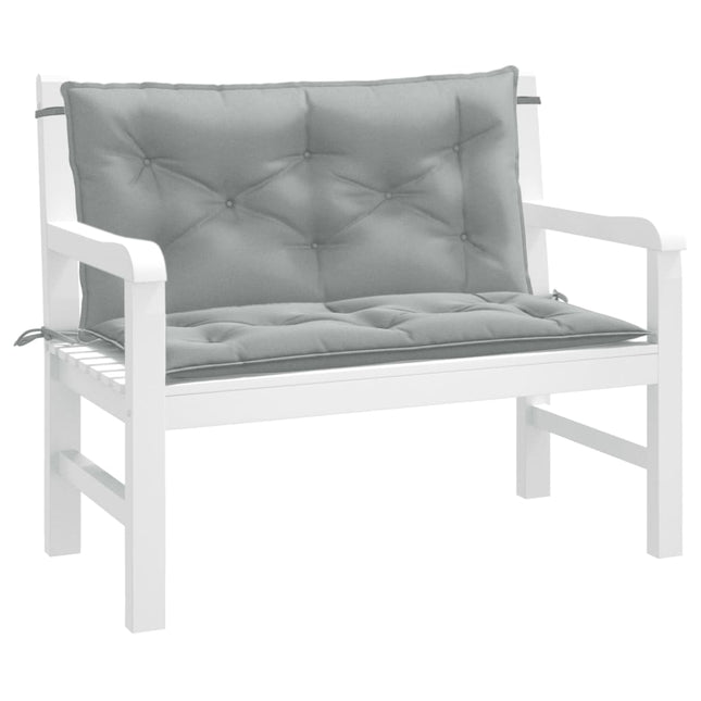 Cuscini Panca Giardino 2pz Grigio Chiaro MÃƒÂ©lange 100x50x7 cm