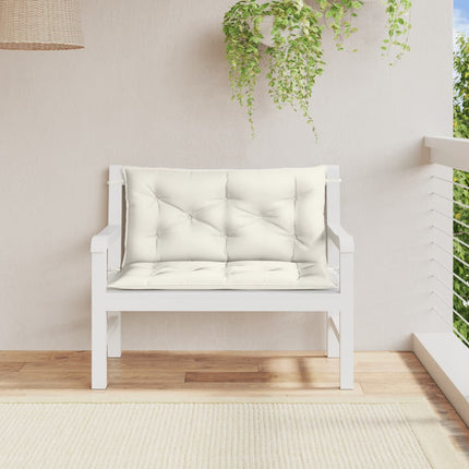 Cuscini Panca Giardino 2pz Crema MÃƒÂ©lange 100x50x7cm Tessuto