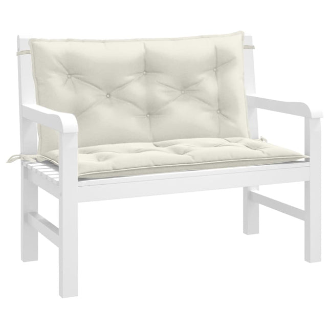 Cuscini Panca Giardino 2pz Crema MÃƒÂ©lange 100x50x7cm Tessuto