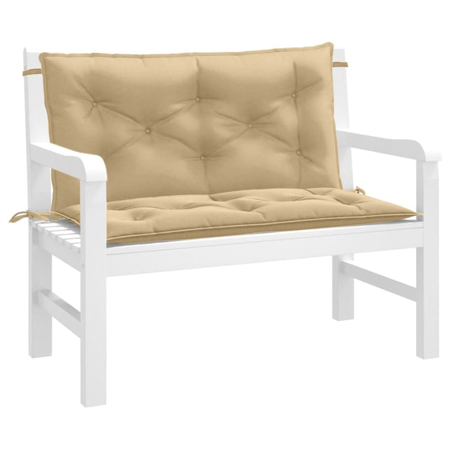 Cuscini Panca Giardino 2pz Beige MÃ©lange 100x50x7cm Tessuto