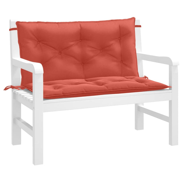 Cuscini Panca Giardino 2pz Rosso MÃ©lange 100x50x7cm Tessuto