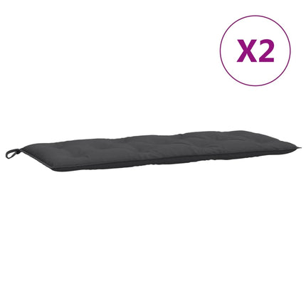 Cuscini Panca Giardino 2pz Antracite MÃ©lange 120x50x7cm Tessuto