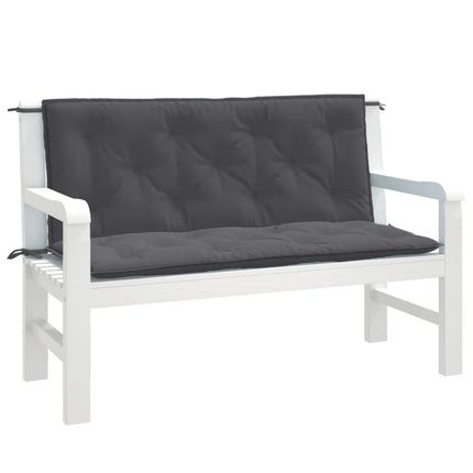 Cuscini Panca Giardino 2pz Antracite MÃ©lange 120x50x7cm Tessuto