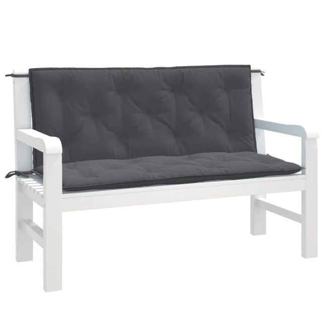 Cuscini Panca Giardino 2pz Antracite MÃ©lange 120x50x7cm Tessuto