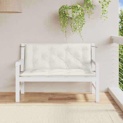 Cuscini Panca Giardino 2pz Crema MÃƒÂ©lange 120x50x7 cm in Tessuto