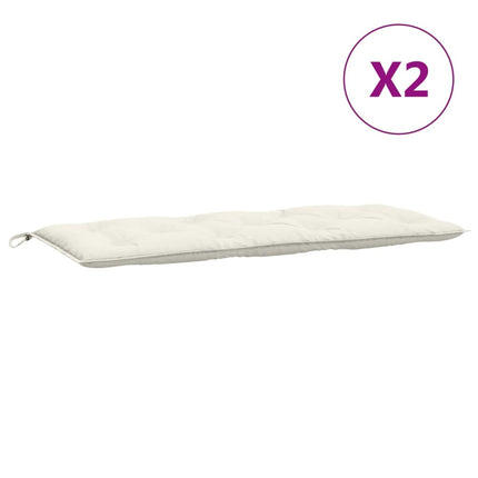 Cuscini Panca Giardino 2pz Crema MÃƒÂ©lange 120x50x7 cm in Tessuto