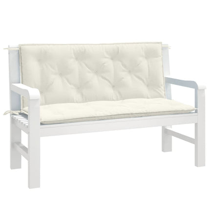 Cuscini Panca Giardino 2pz Crema MÃƒÂ©lange 120x50x7 cm in Tessuto