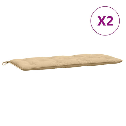 Cuscini Panca Giardino 2pz Beige MÃ©lange 120x50x7 cm in Tessuto