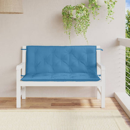 Cuscini Panca Giardino 2pz Blu MÃ©lange 120x50x7 cm in Tessuto