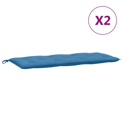 Cuscini Panca Giardino 2pz Blu MÃ©lange 120x50x7 cm in Tessuto