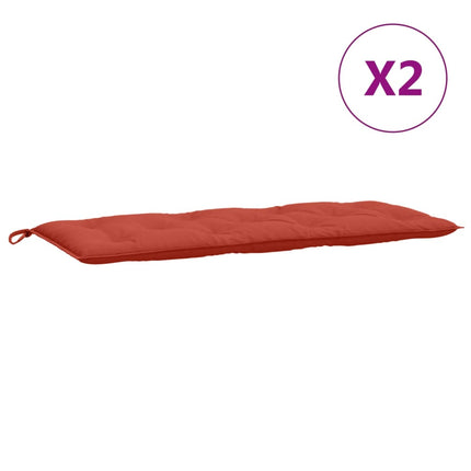 Cuscini Panca Giardino 2pz Rosso MÃ©lange 120x50x7 cm Tessuto