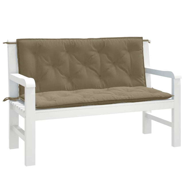 Cuscini Panca Giardino 2pz Tortora MÃ©lange 120x50x7 cm Tessuto