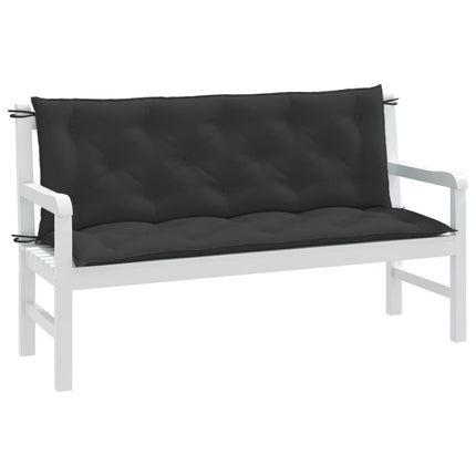 Cuscini Panca Giardino 2pz Antracite MÃ©lange 150x50x7cm Tessuto