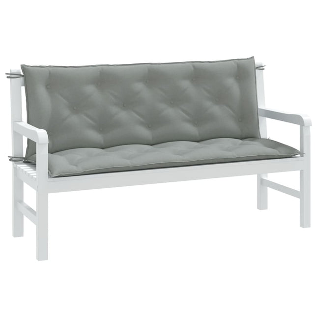 Cuscini Panca Giardino 2pz Grigio Chiaro MÃ©lange 150x50x7 cm