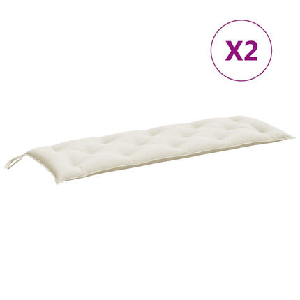 Cuscini Panca Giardino 2pz Crema MÃ©lange 150x50x7 cm Tessuto