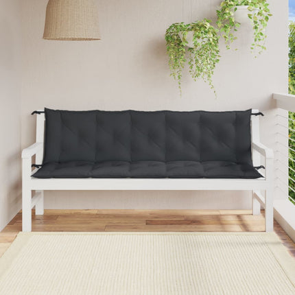 Cuscini Panca Giardino 2pz Antracite MÃƒÂ©lange 180x50x7cm Tessuto