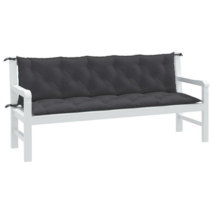 Cuscini Panca Giardino 2pz Antracite MÃƒÂ©lange 180x50x7cm Tessuto