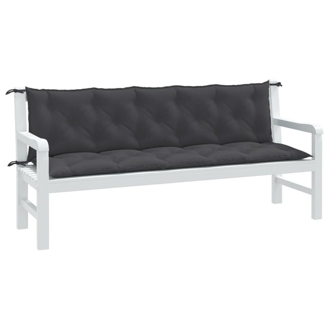 Cuscini Panca Giardino 2pz Antracite MÃƒÂ©lange 180x50x7cm Tessuto