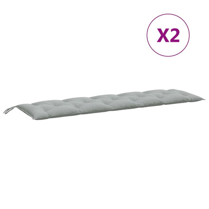 Cuscini Panca Giardino 2pz Grigio Chiaro MÃ©lange 180x50x7 cm