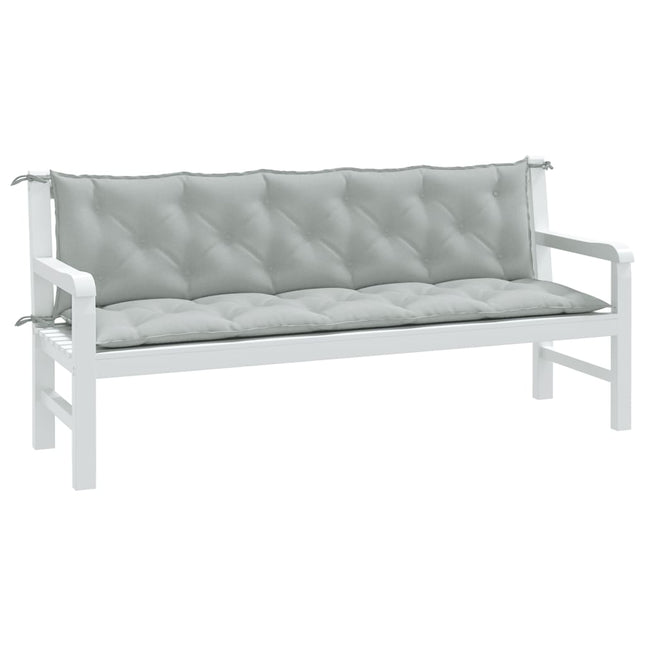 Cuscini Panca Giardino 2pz Grigio Chiaro MÃ©lange 180x50x7 cm